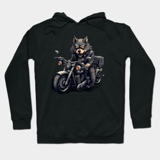 Fox Biker Retro Motorcycle Hoodie